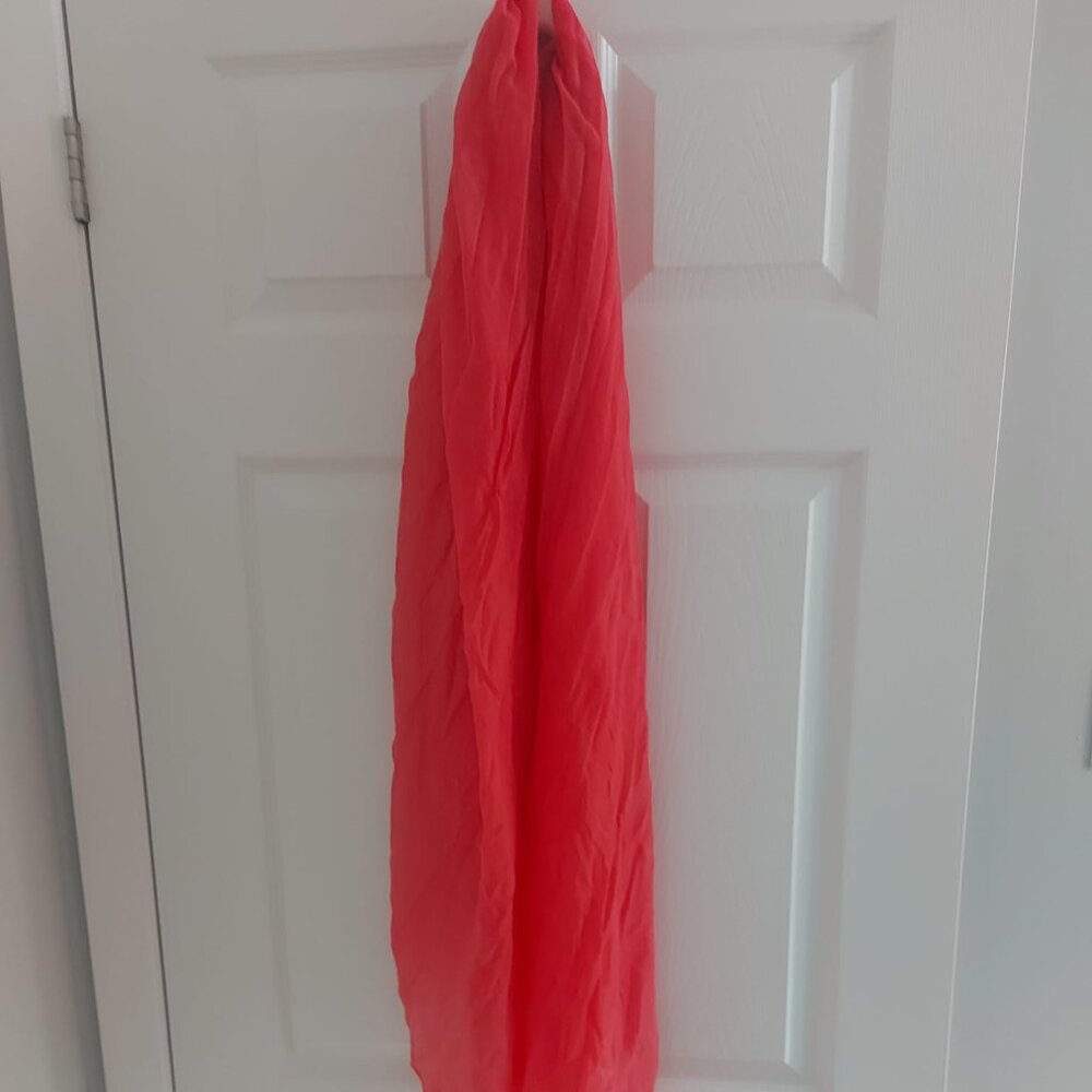 CORAL LONG SEMI-TRANSPARENT SCARF /WRAP    NWT